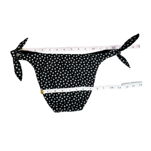 NWT Daughters of Summer Black Floral Print Adjustable Bikini Bottom - Size XS - Picture 6 of 7